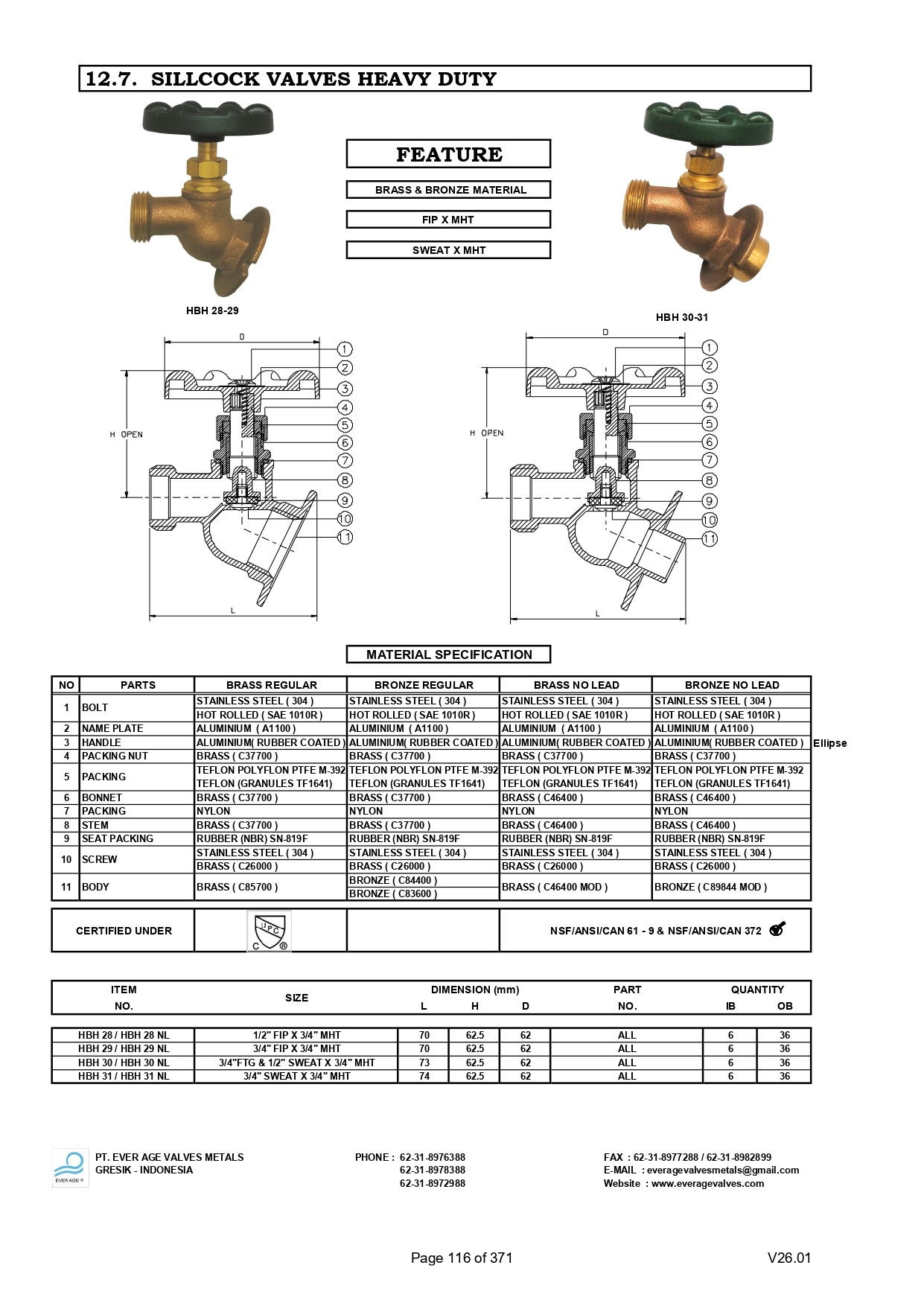 SILLCOCK VALVES HEAVY DUTY 28-31